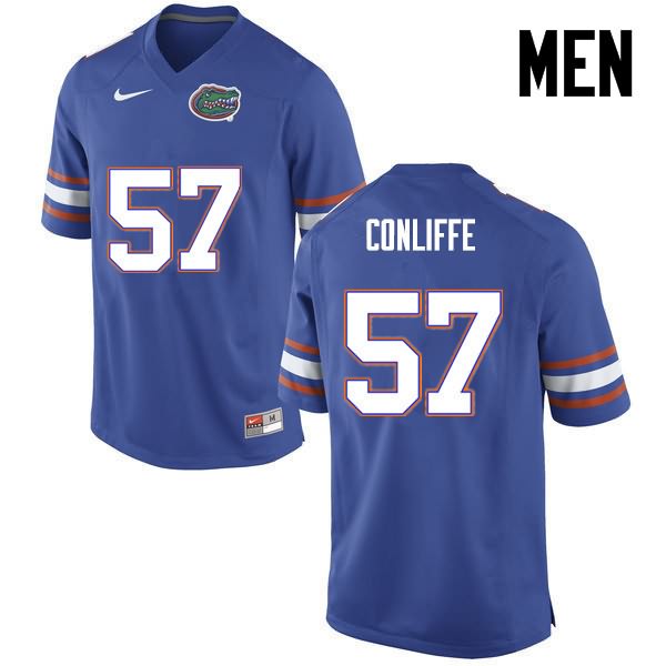 NCAA Florida Gators Elijah Conliffe Men's #57 Nike Blue Stitched Authentic College Football Jersey DSS2364ST